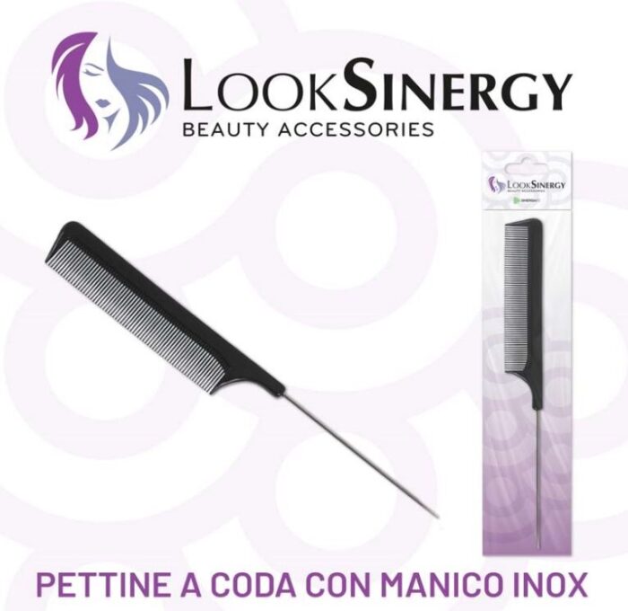 PETTINE A CODA NERO CON MANICO INOX