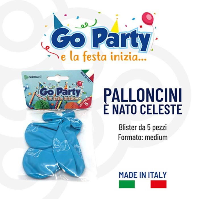 PALLONCINI MEDIUM "E' NATO" CELESTI