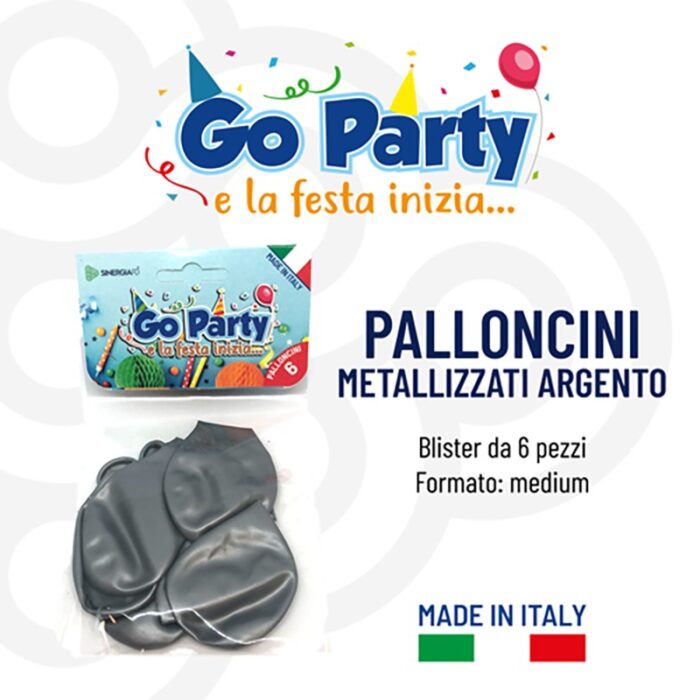 PALLONCINI MEDIUM METALLIZZATI ARGENTO