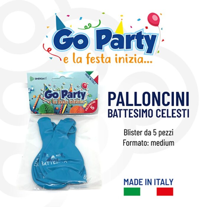 PALLONCINI MEDIUM BATTESIMO CELESTE